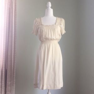 Betsey Johnson Ivory Pin-Tucked Dream Dress